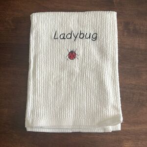 White Cotton Ladybug Kitchen Bar-Mop 18” by 16”